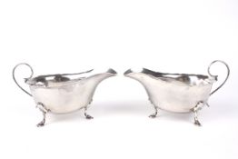 A pair of George V Mappin & Webb silver sauce boats.