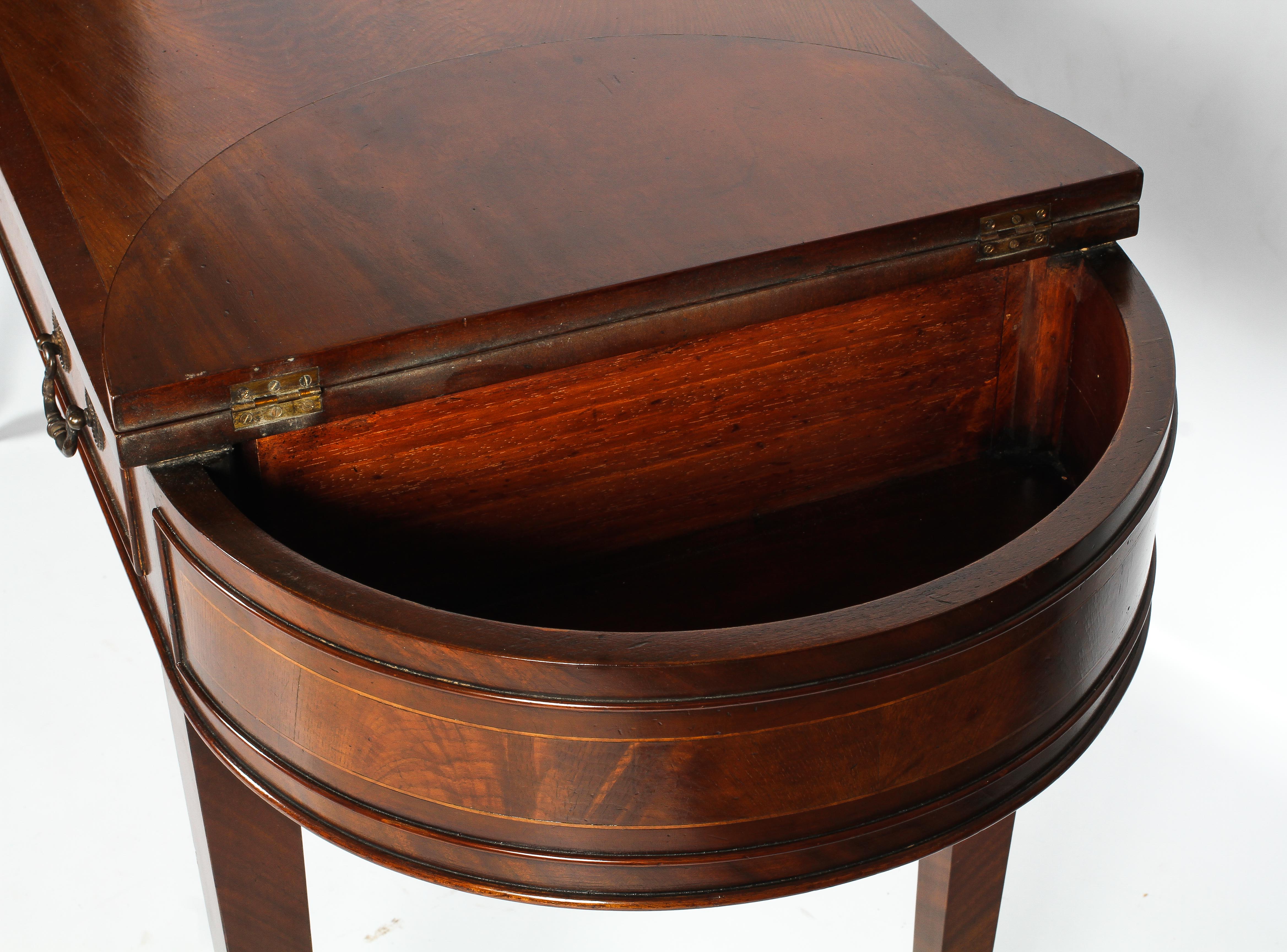 An Edwardian mahogany D-end serving table. - Image 2 of 3