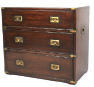 A brass bound mahogany military campaign style chest.