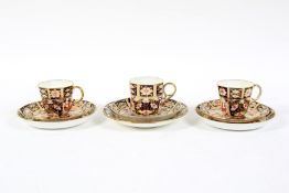 Various Royal Crown Derby imari pattern tea and coffee ware.