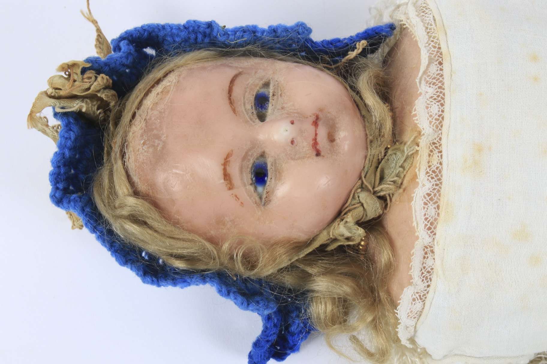 A 19th century wax headed doll. - Image 2 of 2