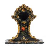 A Victorian papier mache pocket watch stand.