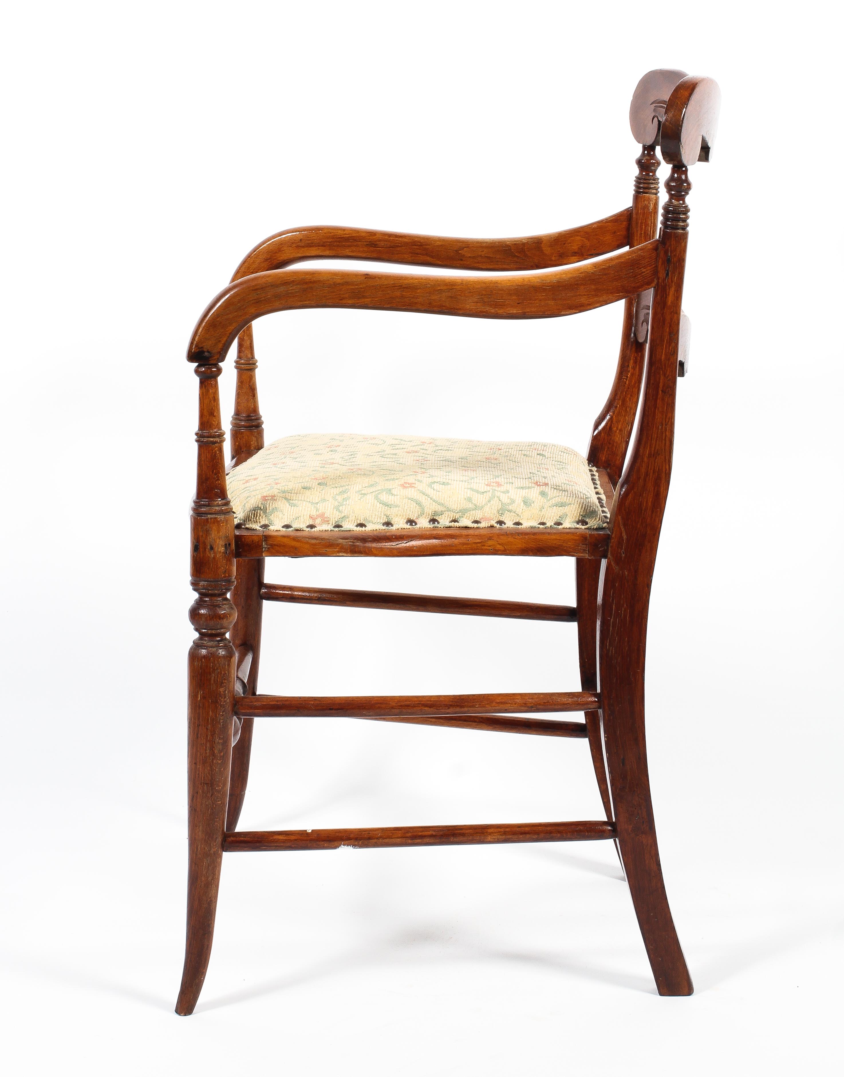 An Edwardian kitchen elbow chair. - Image 2 of 2