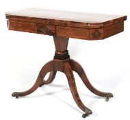 A Regency rosewood folding card table.