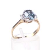 A 9ct gold, synthetic-spinel and cubic zirconia dress ring.