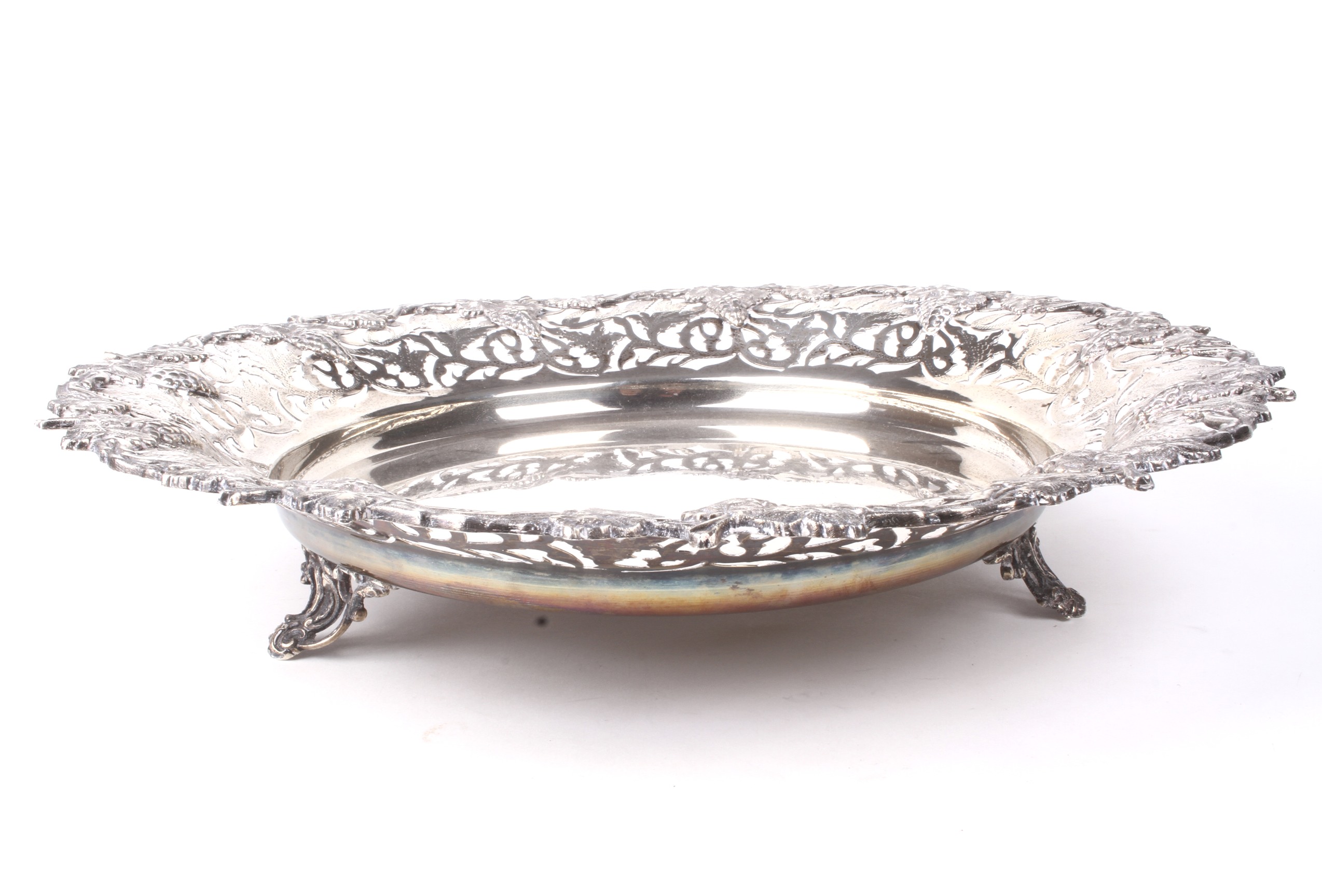A large Egyptian silver pierced footed centrepiece dish. - Image 2 of 3