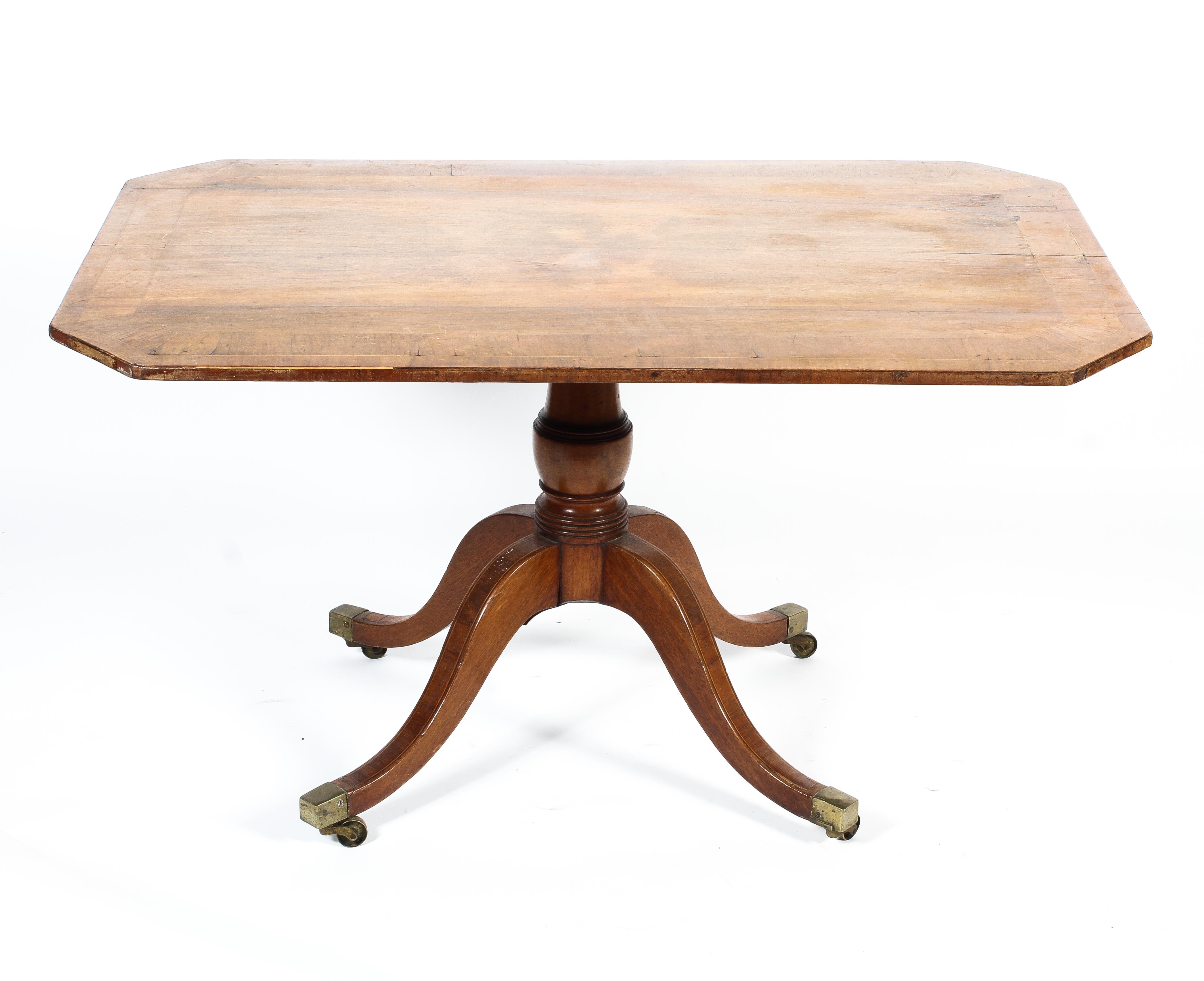 A Regency mahogany rectangular tilt-top breakfast table. - Image 2 of 2