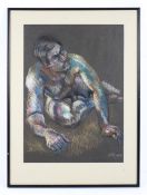 D Russell, Male Nude, pastel on paper. Signed and dated '83 lower right, framed, 40cm x 55cm exc.