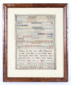 A 19th century needlework sampler.