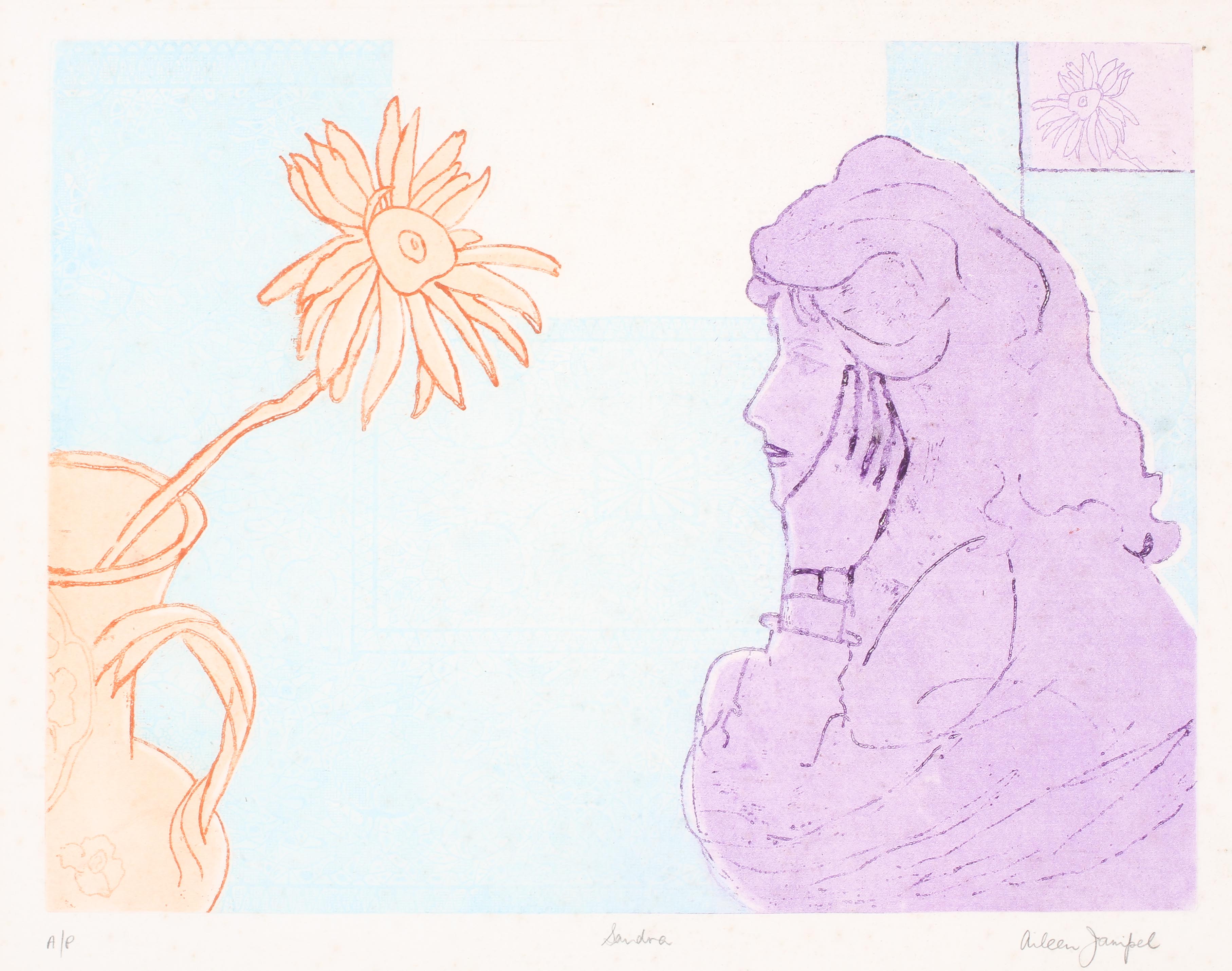 Aileen Jampel (20th Century), a print titled Sandra, artist's proof marked A/P. - Image 3 of 3