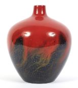 A Royal Doulton Flambe veined oviform vase. Printed marks,