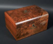 A Victorian burr walnut fitted vanity box.