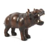A leather model of a hippo.