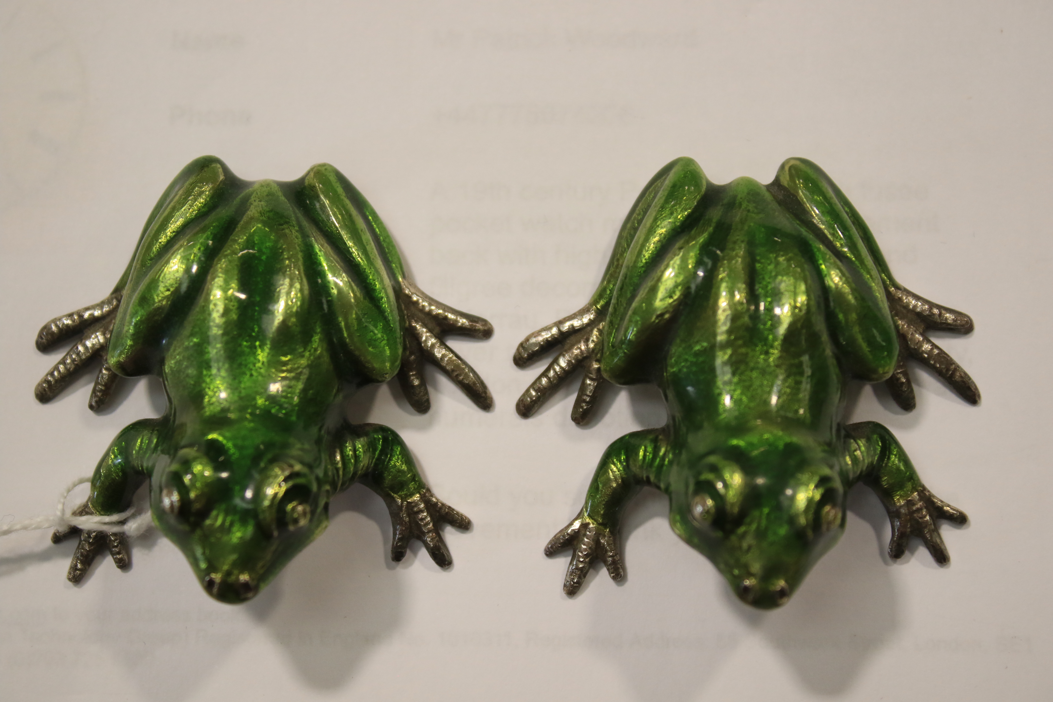 A pair of Italian silver and enamel frogs. - Image 6 of 7