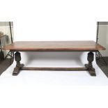 A large 19th century oak refectory table.