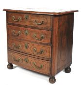A 19th century Continental mahogany brass inlaid chest of drawers.