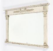 An Edwardian painted overmantel mirror.