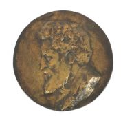 A 19th century patinated bronze portrait plaque.