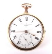 A George III 18ct gold cased pocket watch by Grimalde & Johnson, Strand.
