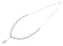 A vintage 9ct gold and synthetic-opal necklace.