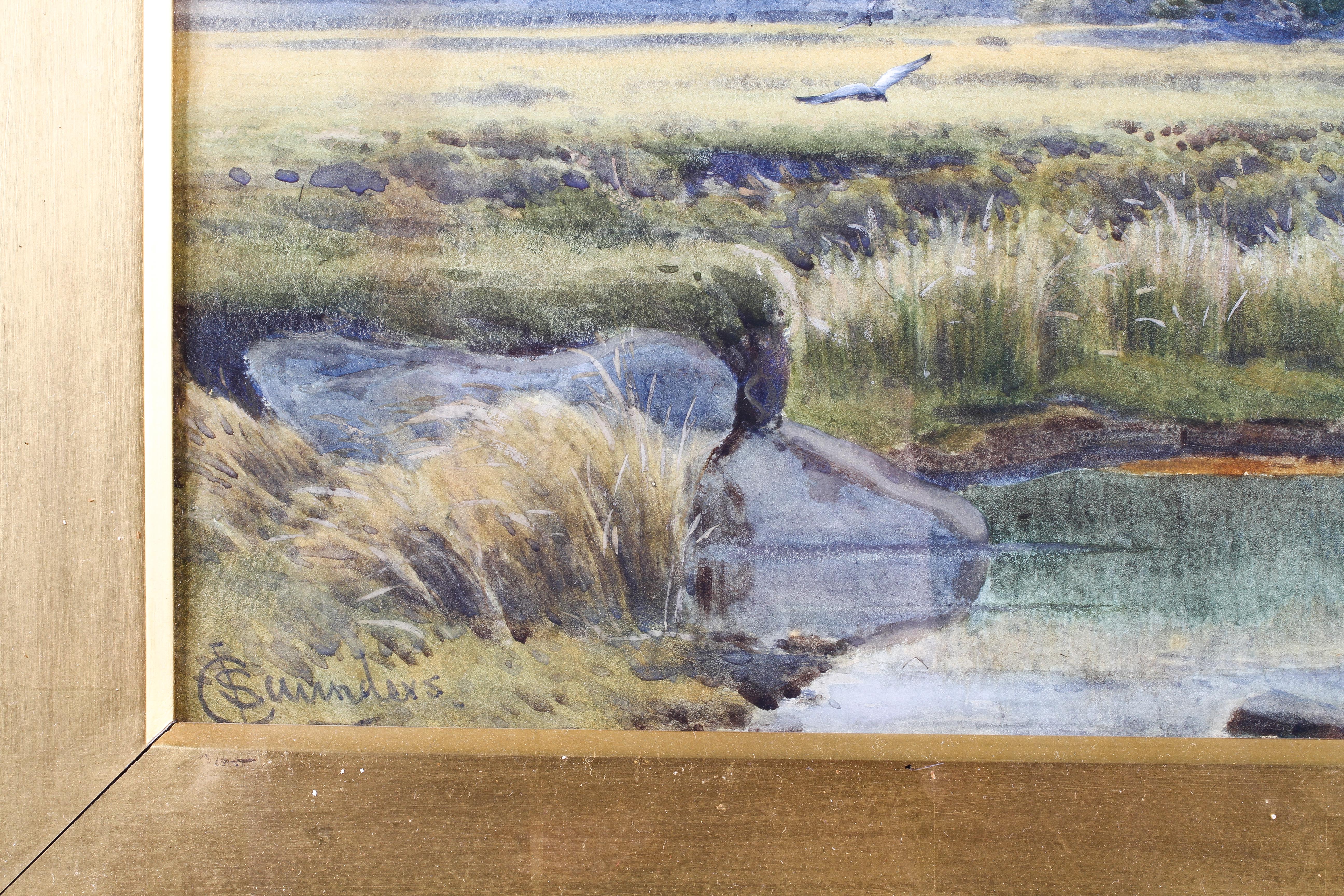 Charles A Saunders (British, 1855-1915), The Edge of Dartmoor, watercolour. - Image 4 of 4