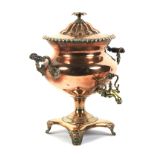 A large 19th century copper samovar.