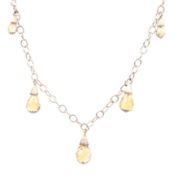 A modern QVC 9ct gold and citrine fringe necklace.