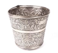 An Indian white metal small ice bucket.