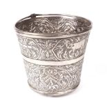 An Indian white metal small ice bucket.