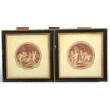 A pair of late 18th century framed engravings of cherubs, after F Bartolozzi.