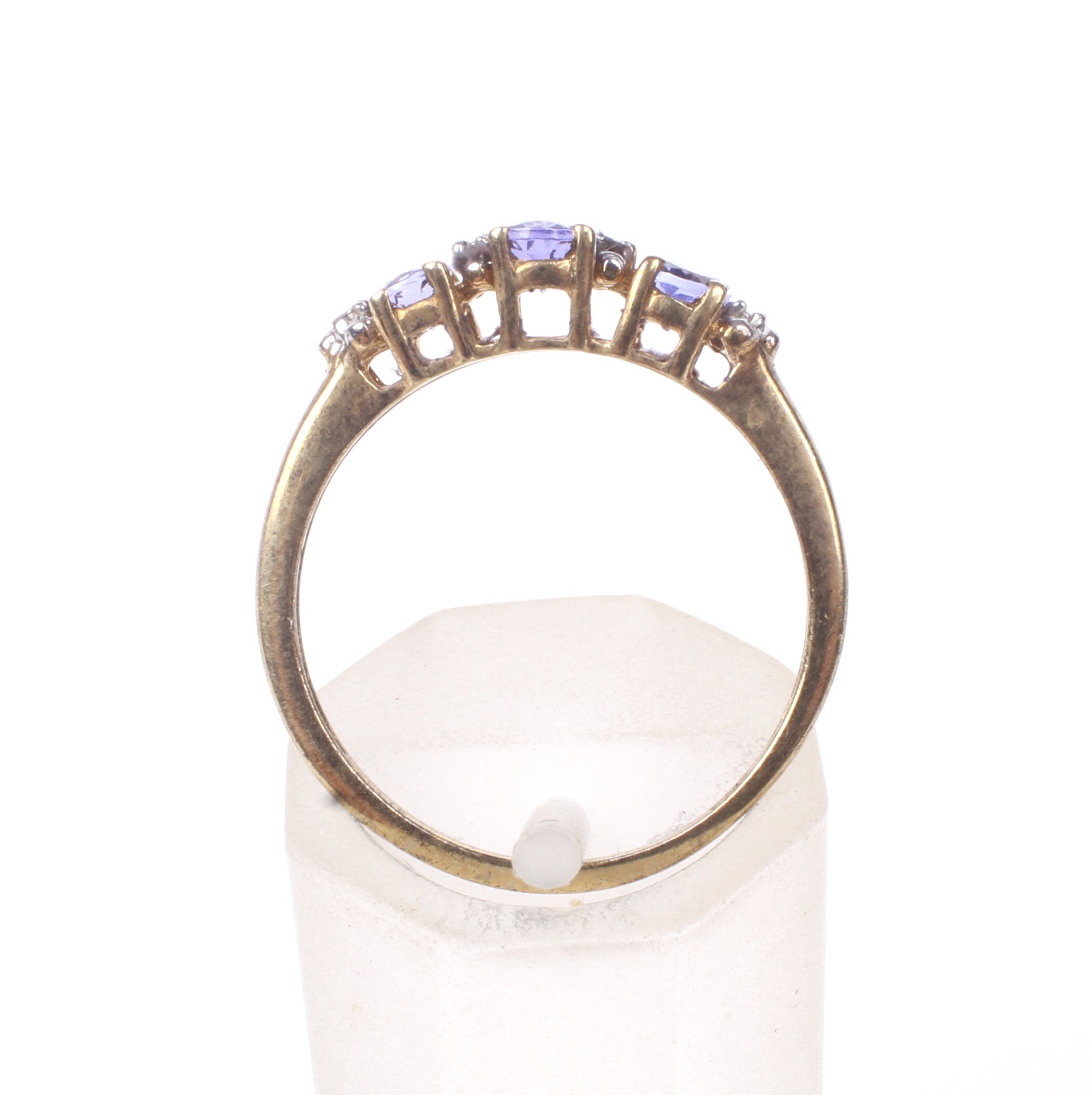 A tanzanite three stone dress ring. - Image 3 of 4