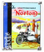 A Norton enamel advertising sign.