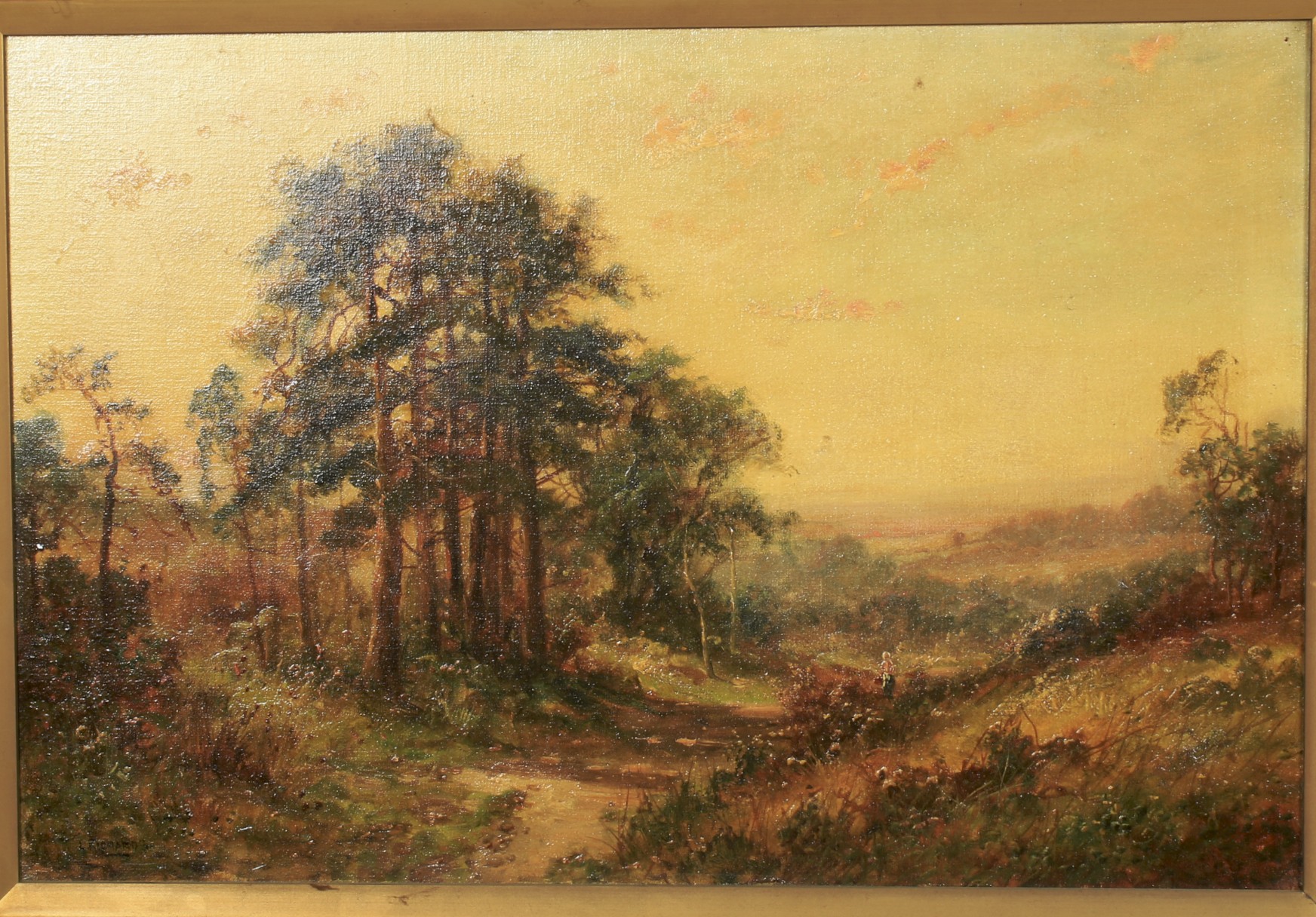 L RICHARDS (British 19th century): Pair of oil painting landscapes depicting panoramic views - Image 3 of 3