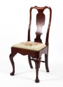 A George II mahogany dining chair.