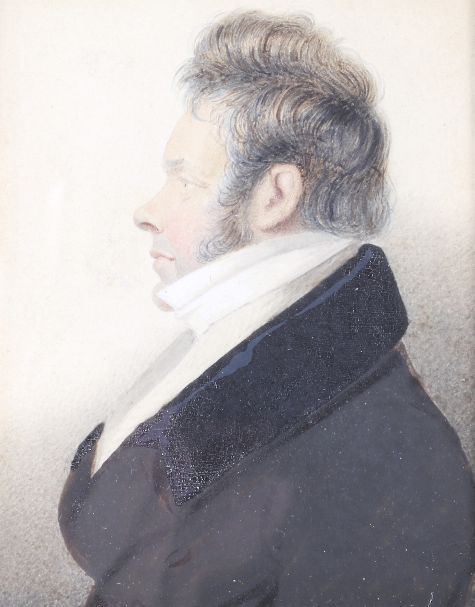 A framed Regency portrait miniature of a gentleman. - Image 3 of 3