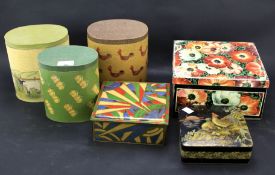 A selection of Huntley and Palmer boxes and other collectables.