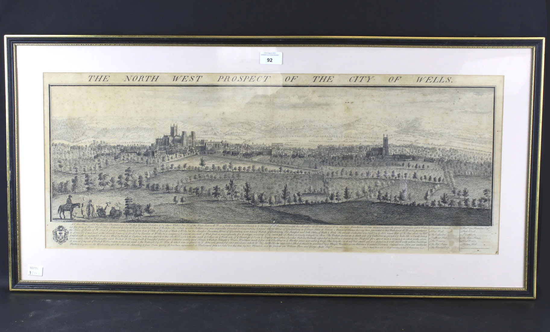 A print of 'The North West prospect of the city of Wells'.