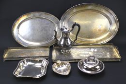 An assortment of silver plate and other metal wares.