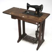 A Singer sewing machine table.