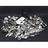 A collection of silver plated flatware.