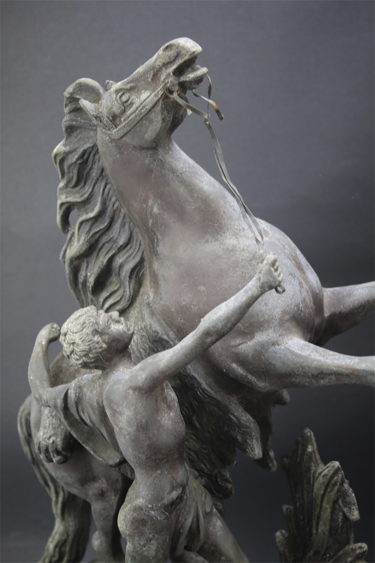 A pair of late 19th century spelter figures of Marley horses. - Image 2 of 2