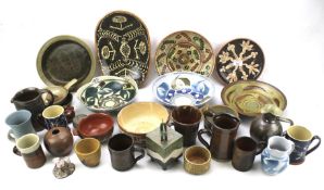 A collection of studio pottery.