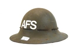 A WWII British Auxiliary Fire Service steel helmet.