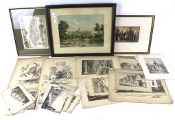 An assortment of prints and coloured lithographs.