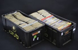 Two boxes of assorted 1950's & 1960's 45" vinyls.