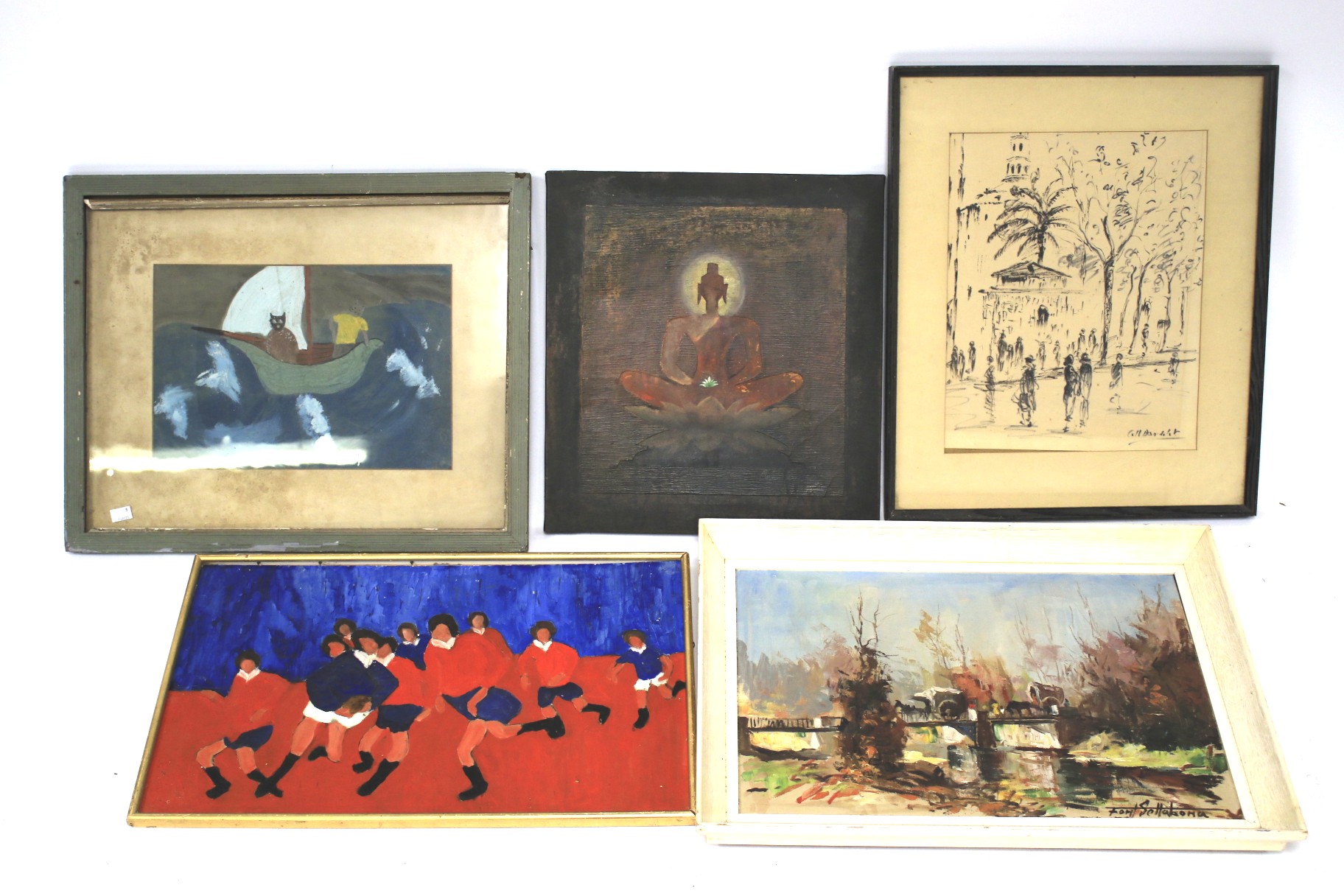 An assortment of paintings.