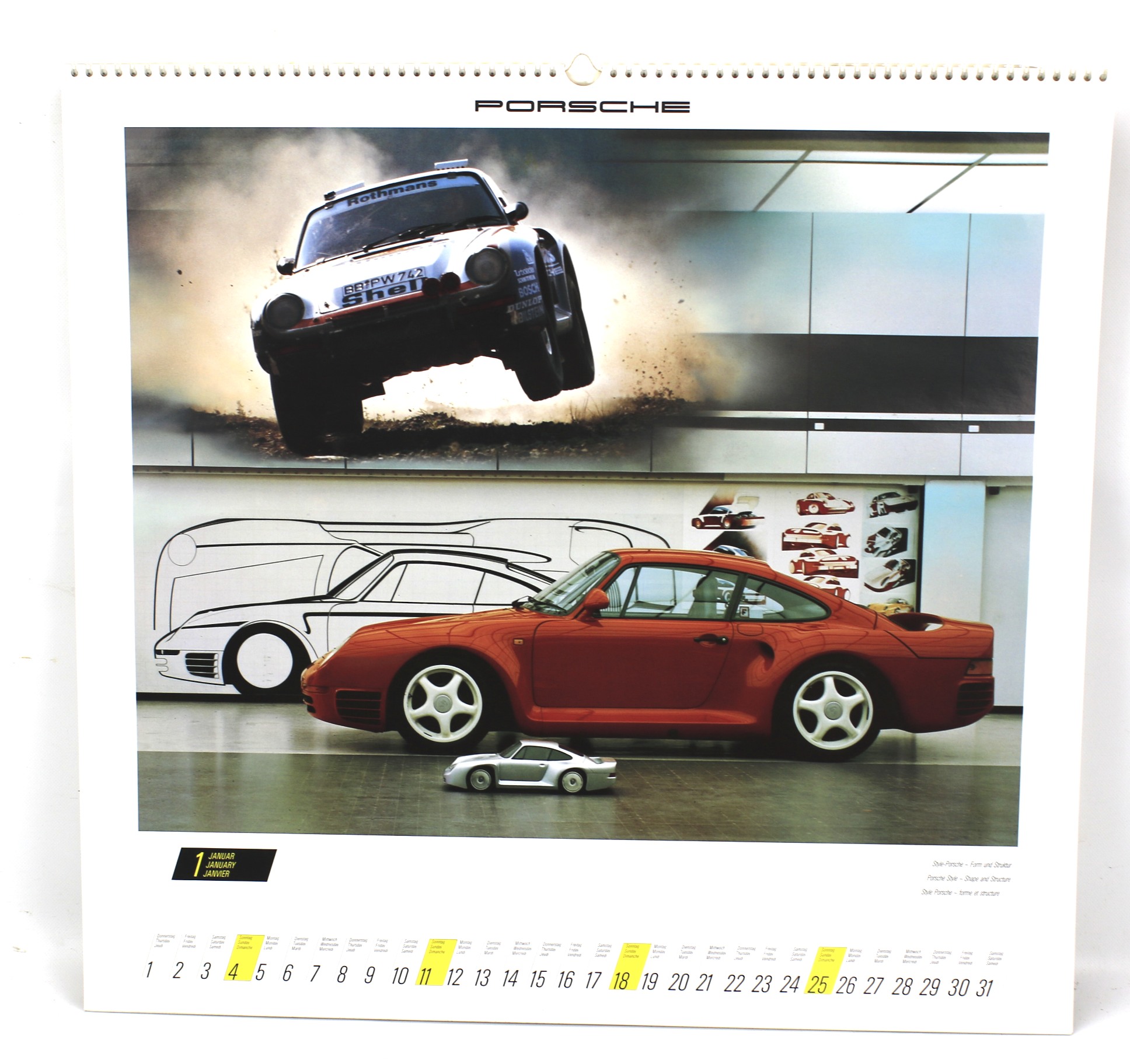 A 1987 Porsche Pirelli calendar. - Image 3 of 5