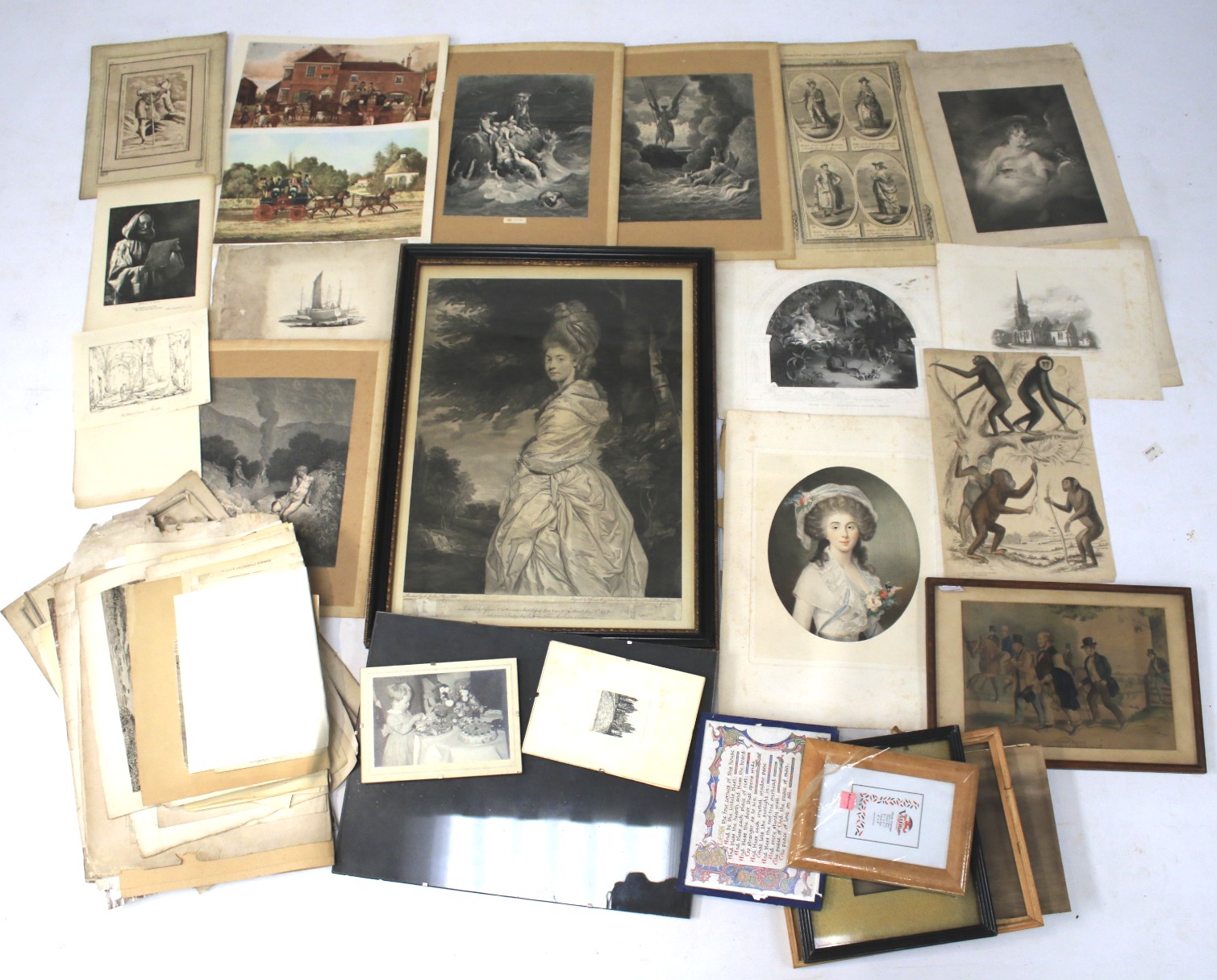 A large assortment of 19th century and later etchings and prints.