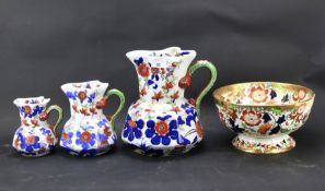 Four pieces of Ironstone tableware.