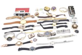 Assorted collectables including a large collection of wristwatches.